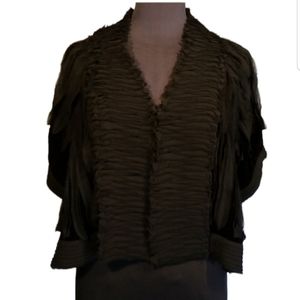 BCBGMaxzria Cardigan Womens Size Large Black Vneck Whimsigoth